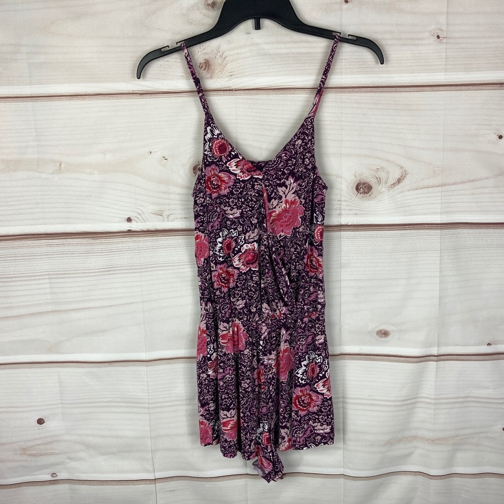 American Eagle Romper Womens‎ XXS Floral Jersey Knit Sleeveless V-Neck Stretch